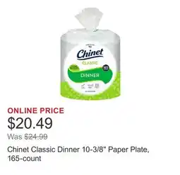 Costco Chinet Classic Dinner 10-3/8 Paper Plate, 165-count offer