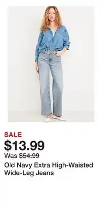 Old Navy Old Navy Extra High-Waisted Wide-Leg Jeans offer