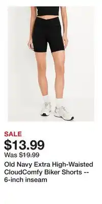 Old Navy Old Navy Extra High-Waisted CloudComfy Biker Shorts -- 6-inch inseam offer