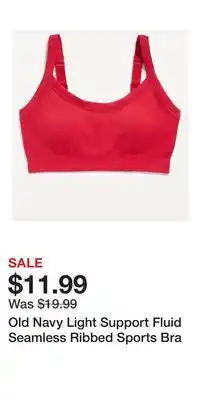 Old Navy Old Navy Light Support Fluid Seamless Ribbed Sports Bra offer