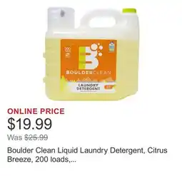Costco Boulder Clean Liquid Laundry Detergent, Citrus Breeze, 200 loads, 200 fl oz offer