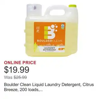 Costco Boulder Clean Liquid Laundry Detergent, Citrus Breeze, 200 loads, 200 fl oz offer