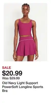 Old Navy Old Navy Light Support PowerSoft Longline Sports Bra offer
