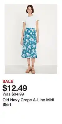 Old Navy Old Navy Crepe A-Line Midi Skirt offer