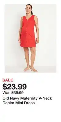 Old Navy Old Navy Maternity V-Neck Denim Mini Dress offer