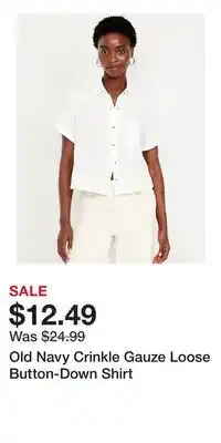 Old Navy Old Navy Crinkle Gauze Loose Button-Down Shirt offer