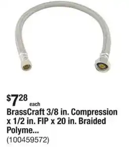 The Home Depot BrassCraft 3/8 in. Compression x 1/2 in. FIP x 20 in. Braided Polyme... offer