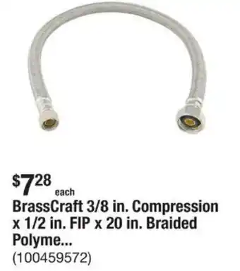 The Home Depot BrassCraft 3/8 in. Compression x 1/2 in. FIP x 20 in. Braided Polyme... offer