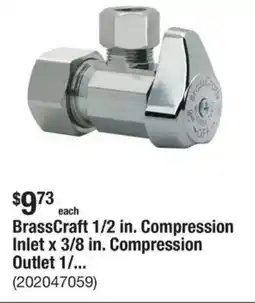 The Home Depot BrassCraft 1/2 in. Compression Inlet x 3/8 in. Compression Outlet 1/... offer
