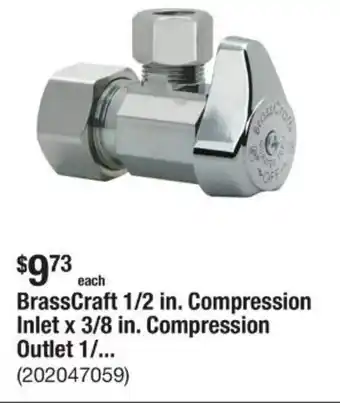 The Home Depot BrassCraft 1/2 in. Compression Inlet x 3/8 in. Compression Outlet 1/... offer