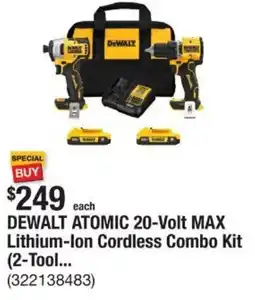 The Home Depot DEWALT ATOMIC 20-Volt MAX Lithium-Ion Cordless Combo Kit (2-Tool offer