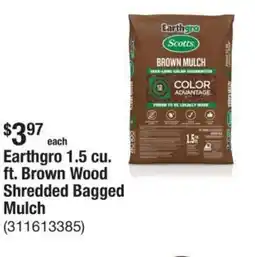 The Home Depot Earthgro 1.5 cu. ft. Brown Wood Shredded Bagged Mulch offer