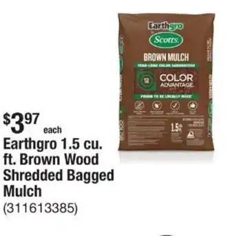 The Home Depot Earthgro 1.5 cu. ft. Brown Wood Shredded Bagged Mulch offer