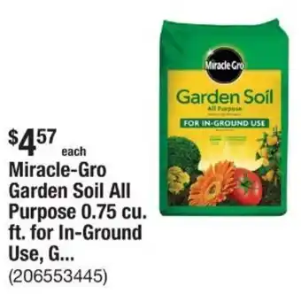 The Home Depot Miracle Gro Garden Soil All Purpose 0.75 cu. ft. for In-Ground Use offer