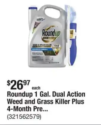 The Home Depot Roundup 1 Gal. Dual Action Weed and Grass Killer Plus 4-Month Pre... offer