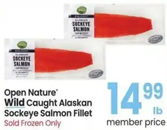 Albertsons Open nature wild caught alaskan sockeye salmon fillet offer