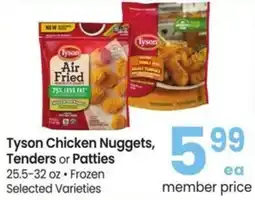 Albertsons Tyson chicken nuggets, tenders or patties offer