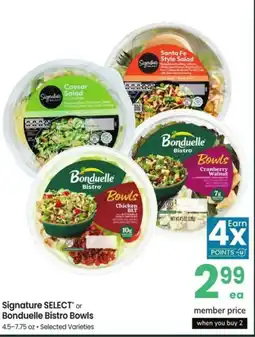 Albertsons Signature SELECT or bonduelle bistro bowls offer