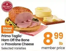 Albertsons Primo taglio ham off the bone or provolone cheese offer
