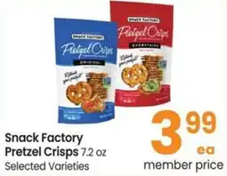 Albertsons Snack factory pretzel crisps offer