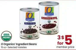 Albertsons O organics ingredient beans offer