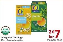 Albertsons O Organics Tea Bags offer