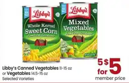 Albertsons Libby's Canned Vegetables or vegetables offer