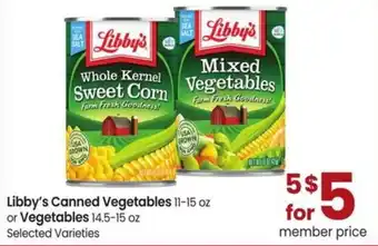 Albertsons Libby's Canned Vegetables or vegetables offer