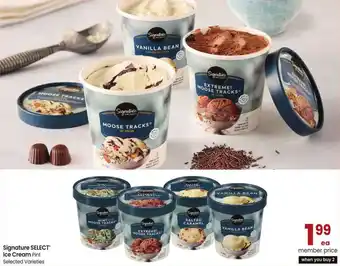 Albertsons Signature select ice cream pint offer