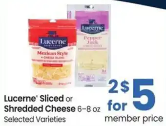 Albertsons Lucerne sliced or shredded cheese offer