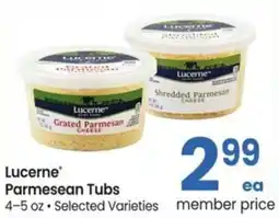 Albertsons Lucerne parmesean tubs offer