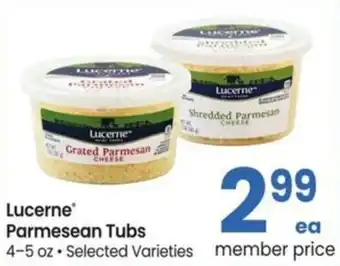 Albertsons Lucerne parmesean tubs offer