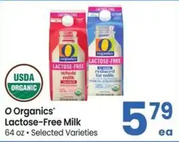 Albertsons O Organics lactose-free milk offer