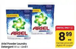 Albertsons Ariel powder laundry detergent offer
