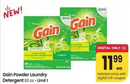 Albertsons Gain powder laundry detergent offer