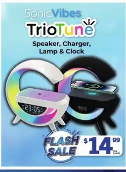 Showcase US SonicVibes TrioTune Speaker, Charger, Lamp & Clock offer