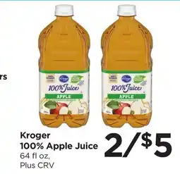 Food 4 Less Kroger 100% Apple Juice offer