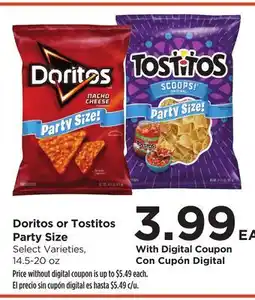 Food 4 Less Doritos or Tostitos Party Size offer