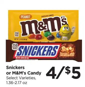 Food 4 Less Snickers or M & M' s Candy offer