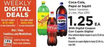 Food 4 Less Coca-Cola, Pepsi or Squirt offer
