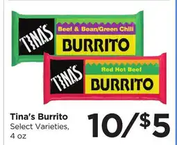 Food 4 Less Tina's Burrito offer