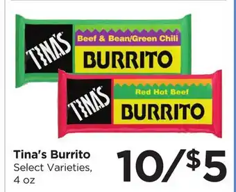 Food 4 Less Tina's Burrito offer