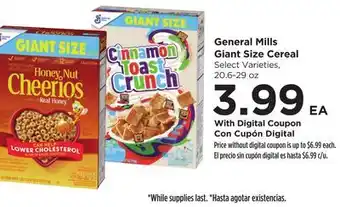 Food 4 Less General Mills Giant Size Cereal offer
