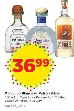 Food 4 Less Don Julio Blanco or Patrón Silver offer