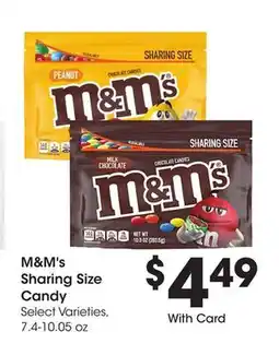 Ralphs M & M' s Sharing Size Candy offer