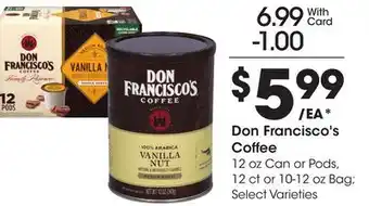 Ralphs Don Francisco's Coffee offer
