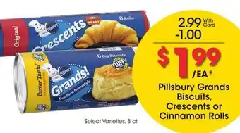 Ralphs Pillsbury Grands Biscuits, Crescents or Cinnamon Rolls offer