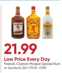 Stater Bros Fireball, Captain Morgan Spiced Rum or Gordon's Gin offer