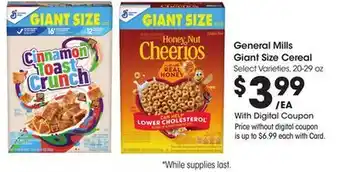 Ralphs General Mills Giant Size Cereal offer