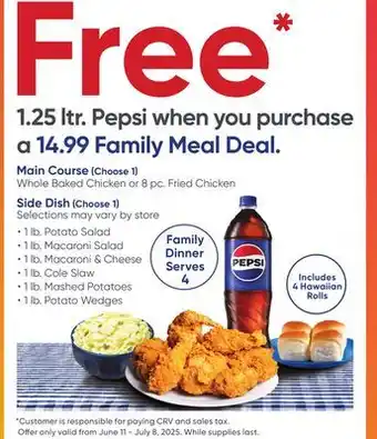 Stater Bros Family Meal Dinner offer